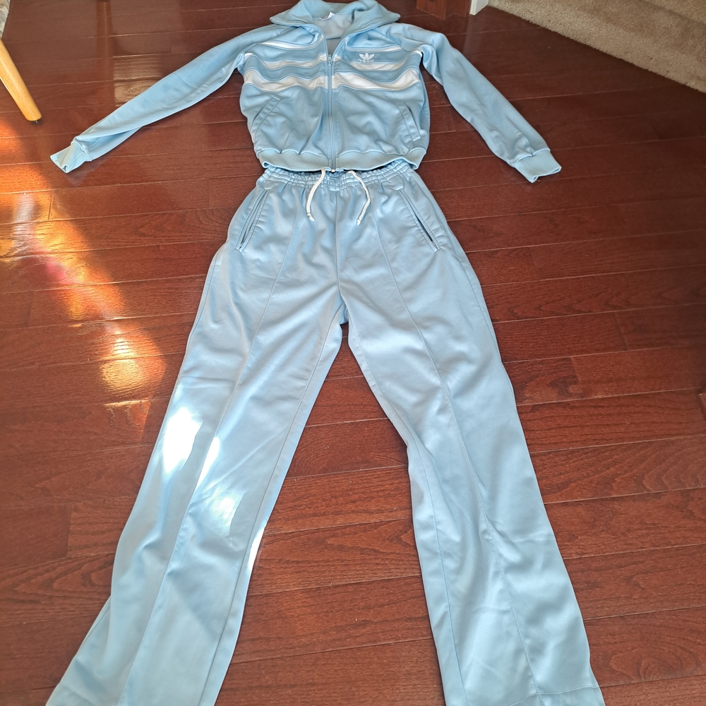 Nwot Vintage 80s Adidas Women's Light Blue Tracksuit